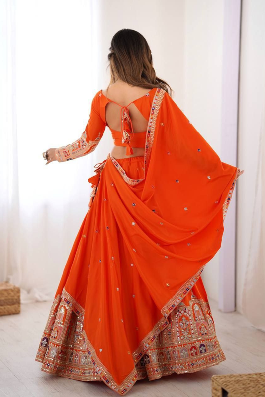Regal Mirror and Gota Patti Work Silk Lehenga Choli