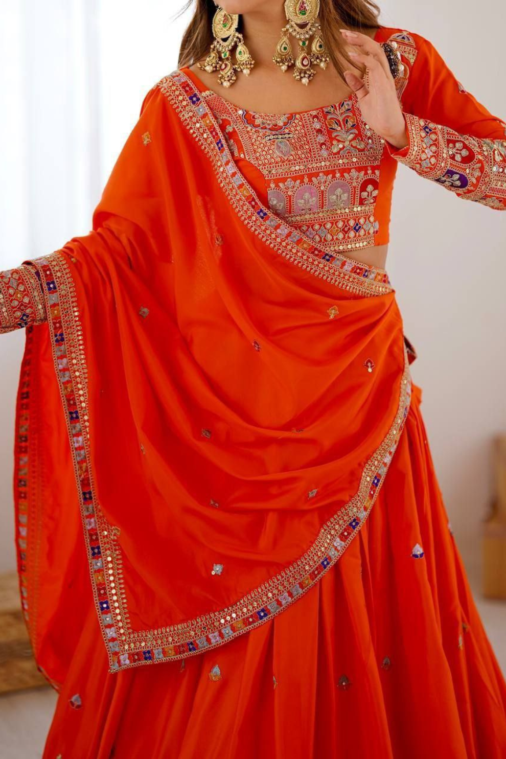 Regal Mirror and Gota Patti Work Silk Lehenga Choli