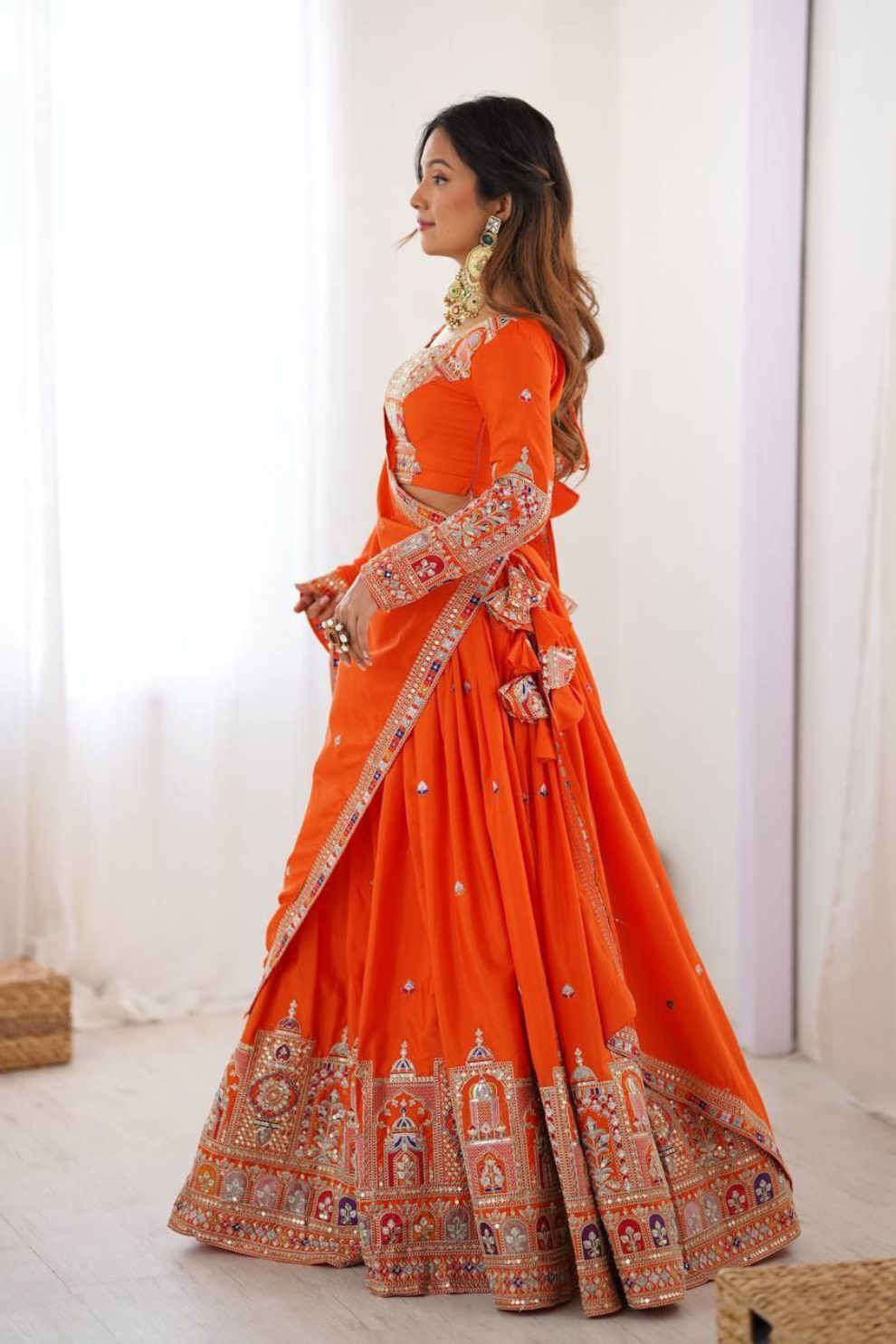 Regal Mirror and Gota Patti Work Silk Lehenga Choli