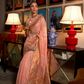 Elegant Modal Saree with Copper Zari Handloom Weaving
