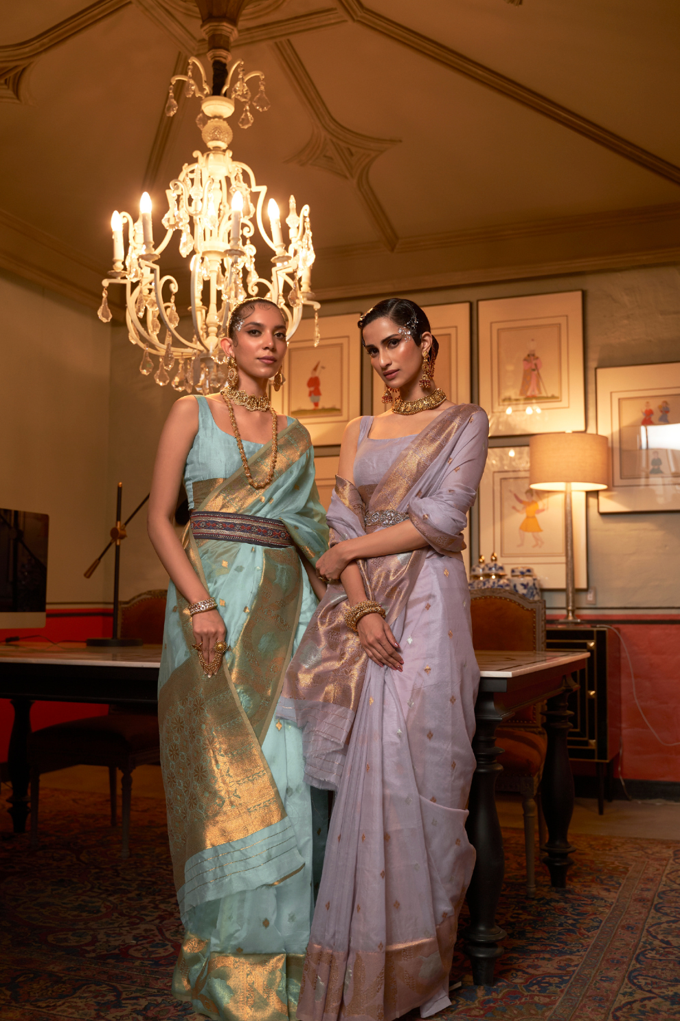 Elegant Modal Saree with Copper Zari Handloom Weaving