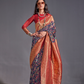 Woven Banarasi Silk Blend Saree with Traditional Motifs