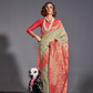 Woven Banarasi Silk Blend Saree with Traditional Motifs