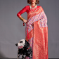 Woven Banarasi Silk Blend Saree with Traditional Motifs
