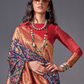 Woven Banarasi Silk Blend Saree with Traditional Motifs