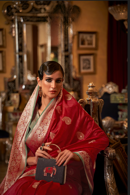 Graceful Tussar Silk Saree for Festive and Wedding Wear