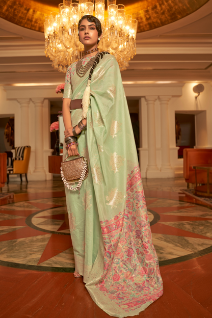 Premium Modal Saree with Ethnic Kashmiri Pallu and Blouse