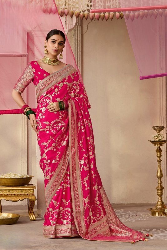 Banarasi Dola Silk Saree with Brocade Blouse Elegance