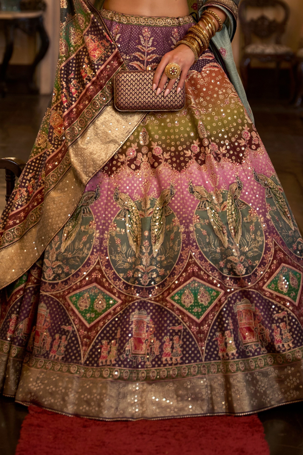 Sparkle Silk Lehenga with Intricate Detailing and Royal Finish