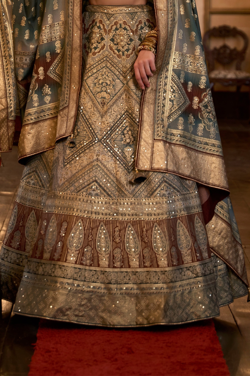 Sparkle Silk Lehenga with Intricate Detailing and Royal Finish