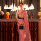 Multi Pure Linen Saree with Copper Zari Weaving Elegance