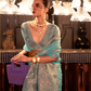 Multi Pure Linen Saree with Copper Zari Weaving Elegance