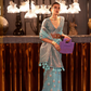 Multi Pure Linen Saree with Copper Zari Weaving Elegance