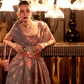 Multi Pure Linen Saree with Copper Zari Weaving Elegance