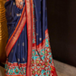Mercerized Sigma Silk Saree with Patola Design and Gold Print