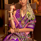 Mercerized Sigma Silk Saree with Patola Design and Gold Print