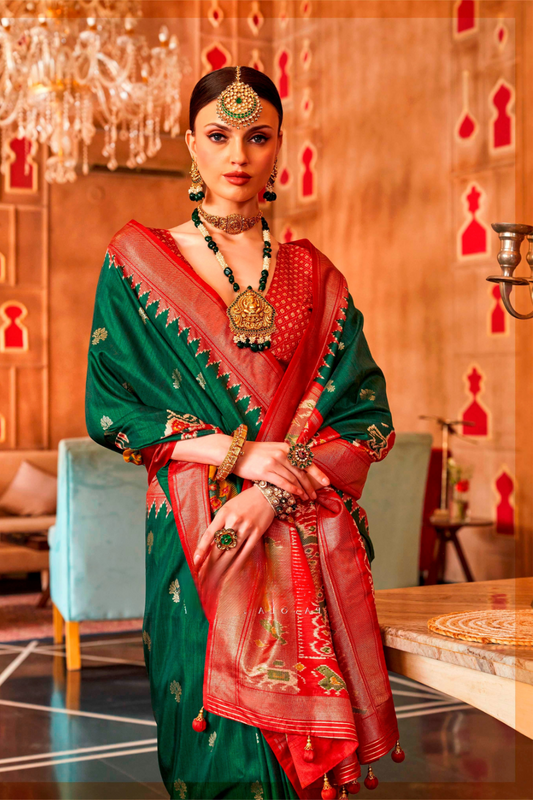 Regal Peshwai Paithani Silk Saree with Traditional Zari Weave