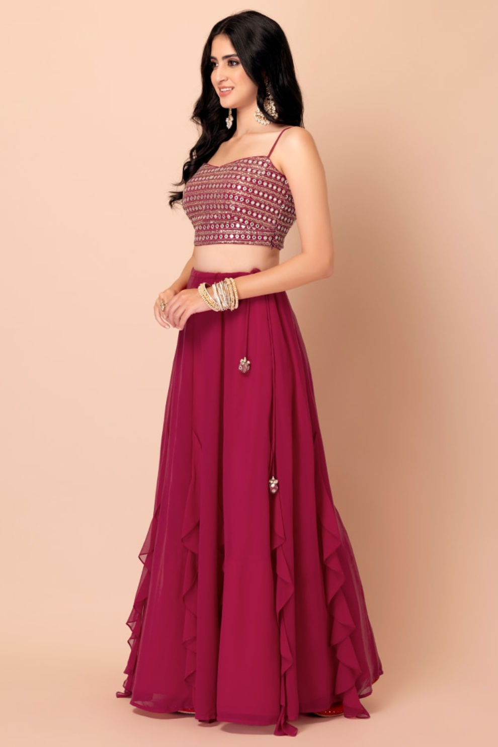 Charming Georgette Party Wear Lehenga With Sequins Choli