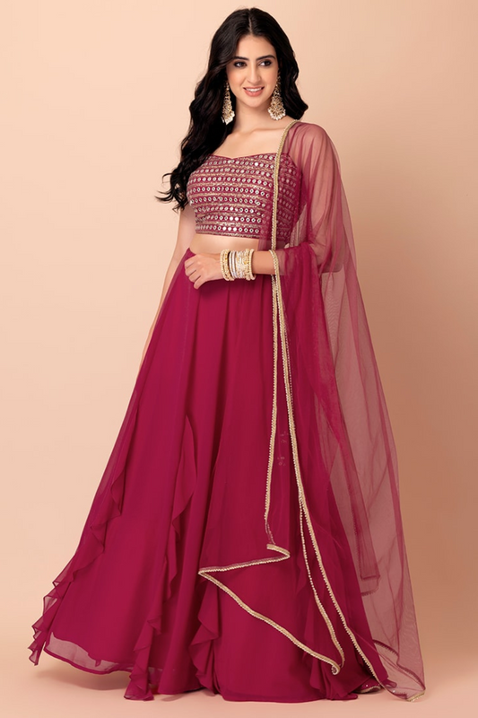 Charming Georgette Party Wear Lehenga With Sequins Choli