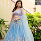 Premium Light Blue Lehenga Set with Elegant Net Dupatta