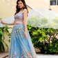 Premium Light Blue Lehenga Set with Elegant Net Dupatta