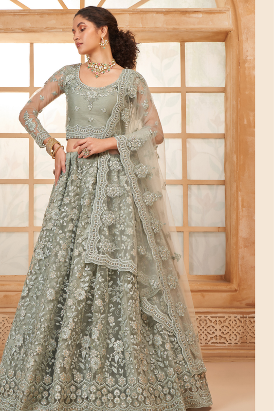 LAVANTE_FASHION_NET_EMBROIDERED_LEHENGA_CHOLI_116 - LaVante Fashion