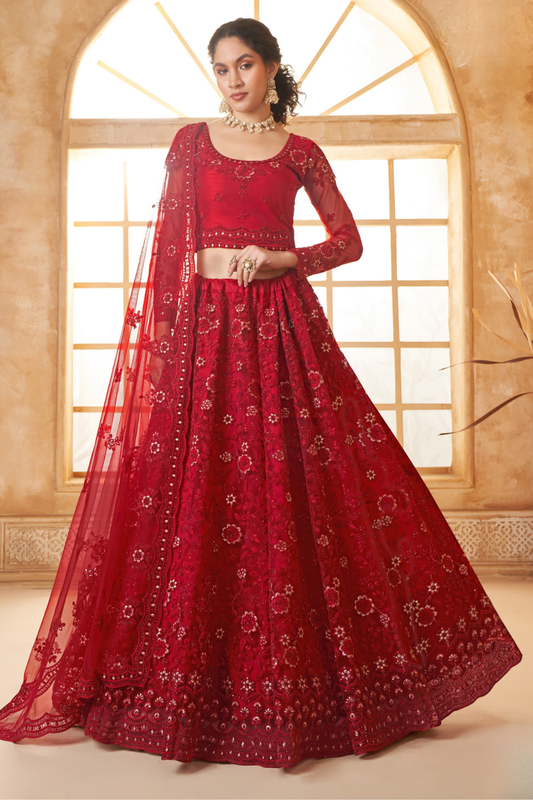 LAVANTE_FASHION_NET_EMBROIDERED_LEHENGA_CHOLI_119 - LaVante Fashion