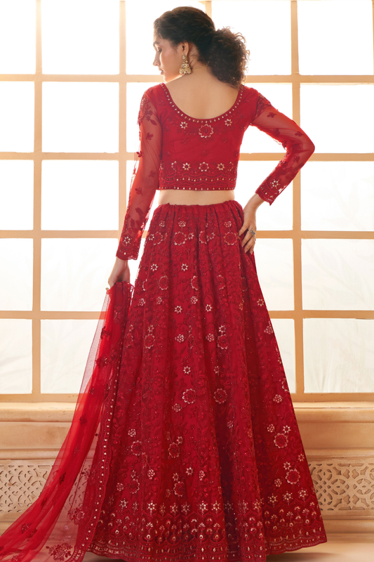 LAVANTE_FASHION_NET_EMBROIDERED_LEHENGA_CHOLI_122 - LaVante Fashion