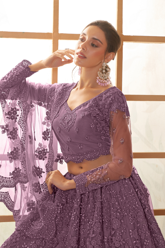 LAVANTE_FASHION_NET_EMBROIDERED_LEHENGA_CHOLI_42 - LaVante Fashion