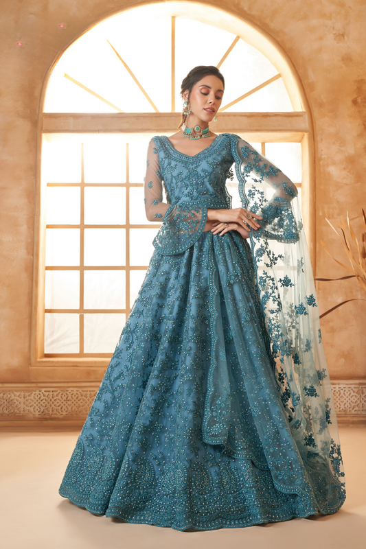 LAVANTE_FASHION_NET_EMBROIDERED_LEHENGA_CHOLI_89 - LaVante Fashion