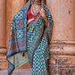 Polyester Viscose Silk Saree with Exclusive Ajrakh Print