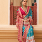 Elegant Silk Saree Featuring Classic Patola Print Work