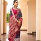 Elegant Silk Saree Featuring Classic Patola Print Work