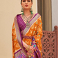 Elegant Silk Saree Featuring Classic Patola Print Work