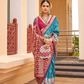 Elegant Silk Saree Featuring Classic Patola Print Work