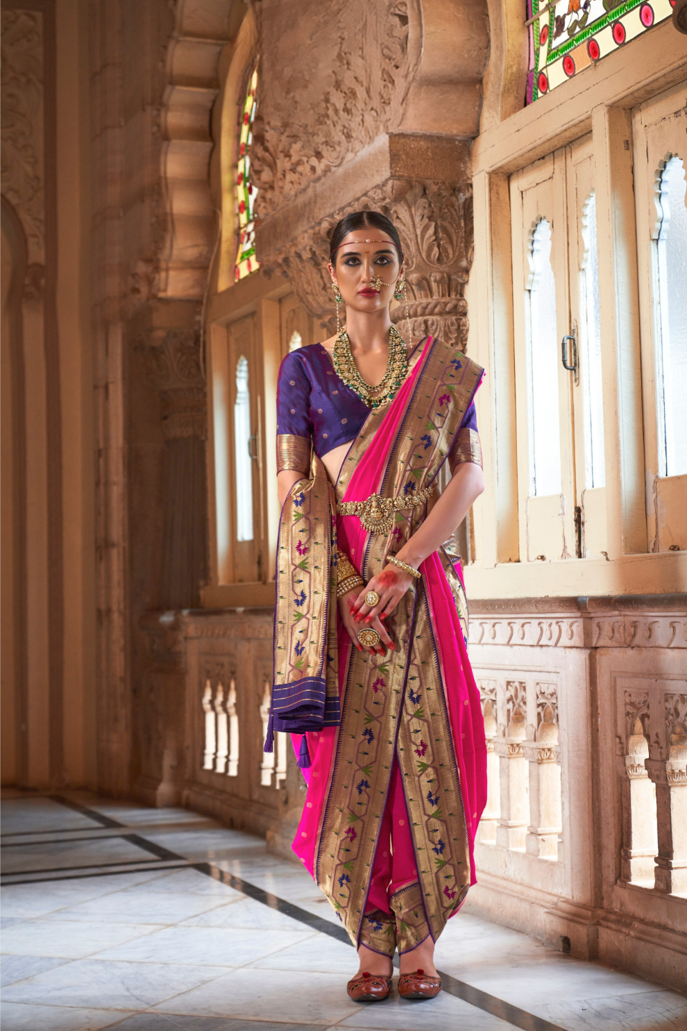 Graceful Floral Woven Zari Paithani Saree for Festive Wear