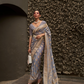 Designer Two-Tone Weaving Saree in Nylon Chinon
