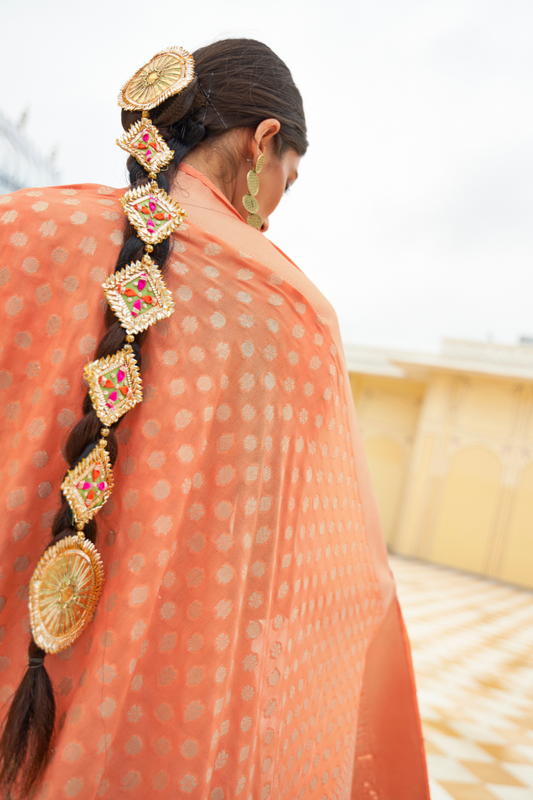 Handloom Crafted Saree in Nylon Silk Georgette for Festive Wear