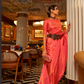 Nylon Satin Saree with Copper Zari Weaving Elegance
