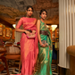 Nylon Satin Saree with Copper Zari Weaving Elegance