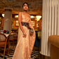 Nylon Satin Saree with Copper Zari Weaving Elegance