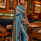 Nylon Satin Saree with Copper Zari Weaving Elegance