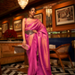 Nylon Satin Saree with Copper Zari Weaving Elegance