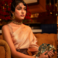 Nylon Satin Saree with Copper Zari Weaving Elegance