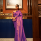 Nylon Satin Saree with Copper Zari Weaving Elegance