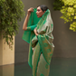 Two-Tone Nylon Woven Silk Saree with Elegant Shine
