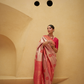 Two-Tone Nylon Woven Silk Saree with Elegant Shine