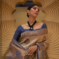 Two-Tone Nylon Woven Silk Saree with Elegant Shine