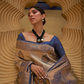 Two-Tone Nylon Woven Silk Saree with Elegant Shine
