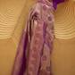 Two-Tone Nylon Woven Silk Saree with Elegant Shine